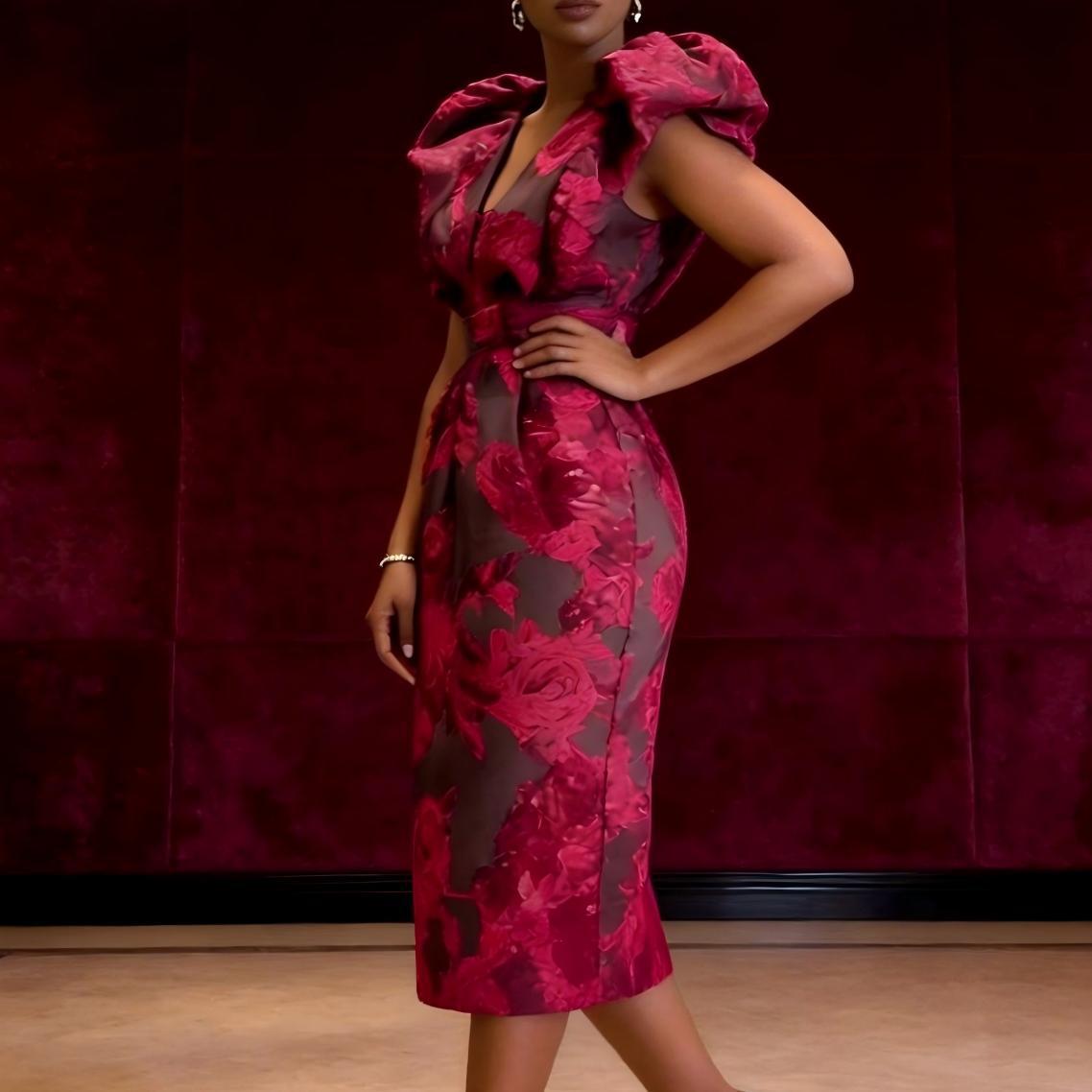 Midi Dress - Vestido de Cóctel QMANSHA Talla Grande