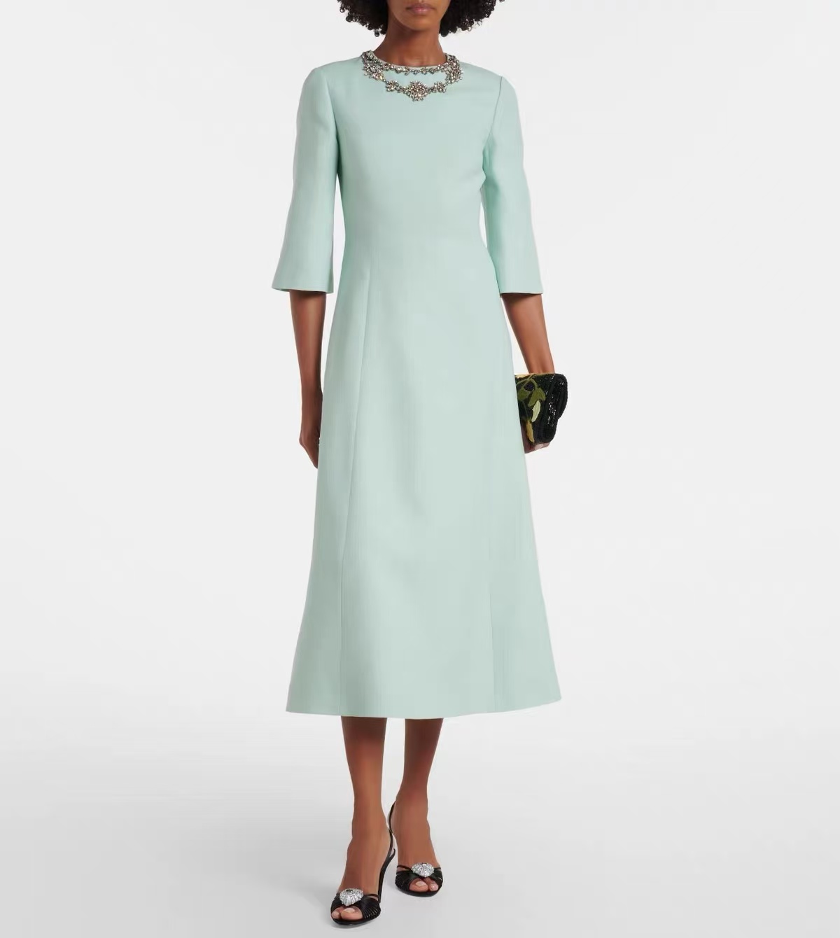 Midi Dress - Vestido Midi de Mujer en Verde