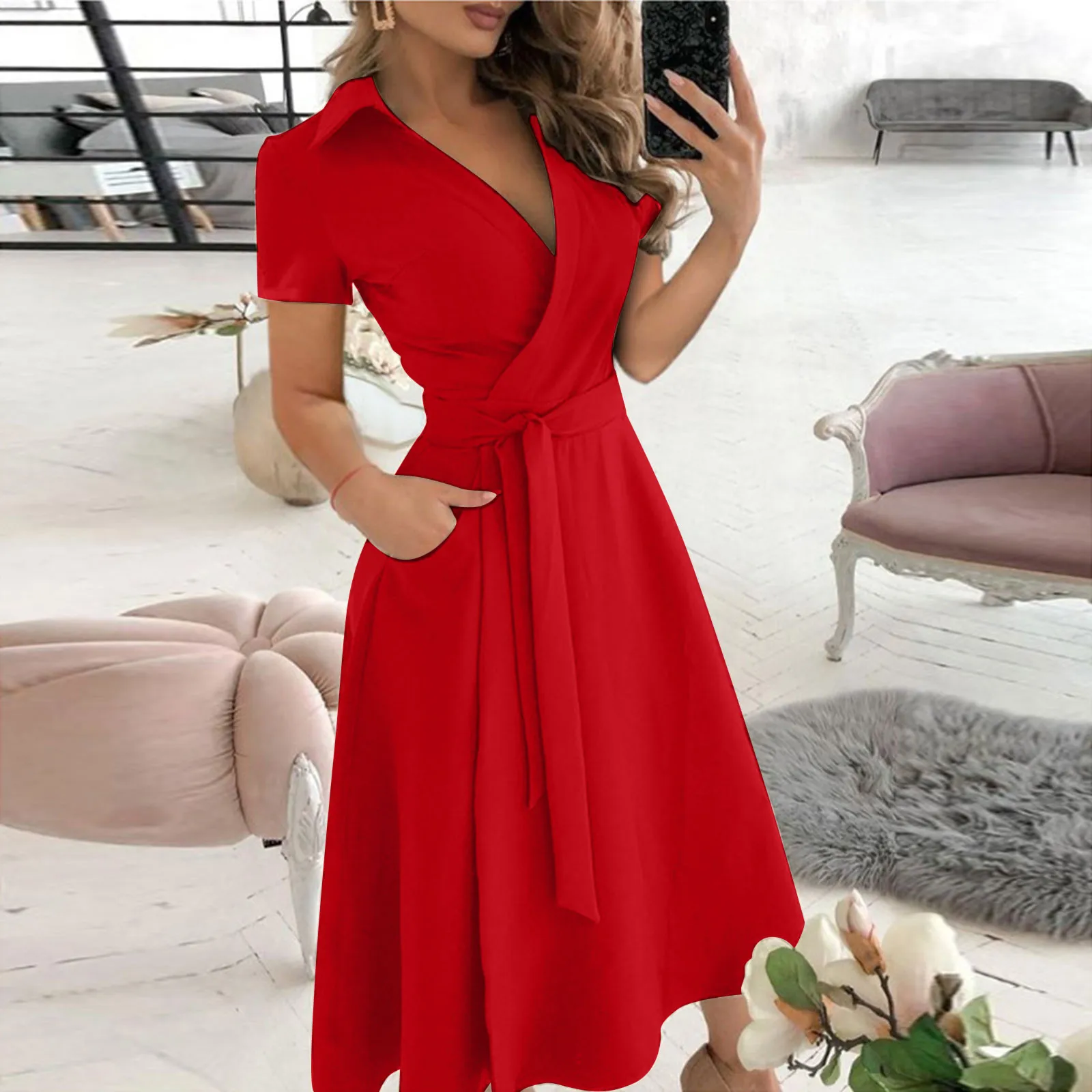 Primavera Verano moda Oficina  - Women'S Red Formal Wear reseña y precio