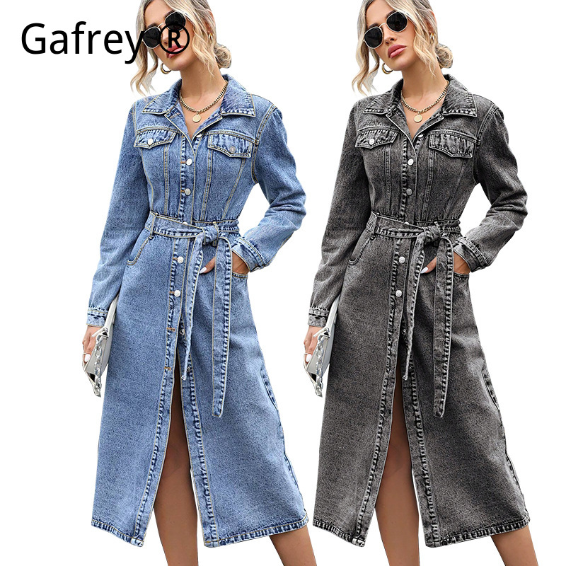 Vestido vaquero de manga larga - Midi Dress reseña y precio